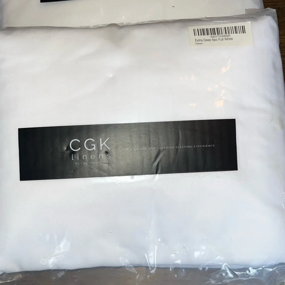 CGK Linens microfiber 6-piece full extra deep sheet set in white